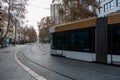 Marseille, Provence, France - Tramway passing through a central boulevard in old town