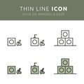 6 Marseille soap icons designed in line art style can be used for web, print and logo