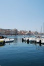 Marseille : Vieux Port, Old Port, Quai des Belges: port with boats and sea view in summer in Provence Royalty Free Stock Photo