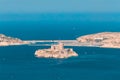 Marseilles, France. Aerial view of If Castle in Marseilles, France Royalty Free Stock Photo