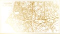 Marseilles France City Map in Retro Style in Golden Color. Outline Map