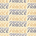 Marseilles, France seamless pattern