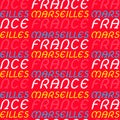 Marseilles, France seamless pattern