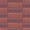 Marseilles, France seamless pattern