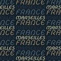 Marseilles, France seamless pattern