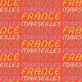 Marseilles, France seamless pattern