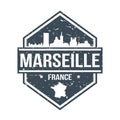 Marseilles France Travel Stamp Icon Skyline City Design Tourism. Seal Vector Mark.