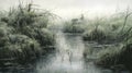 Marsh By Alan Lee: A Serene Solitude In Detailed Realistic Painting