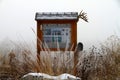 Marsh Sign on Winter Day with Foggy Background