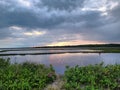 Marsh Sunset at South Cape Beach Mashpee Royalty Free Stock Photo