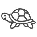 Marsh turtle line icon, worldwildlife concept, Marsh turtle vector sign on white background, turtle outline style for Royalty Free Stock Photo