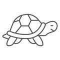 Marsh turtle thin line icon, worldwildlife concept, Marsh turtle vector sign on white background, turtle outline style