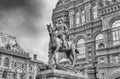 Marshal Zhukov statue outside the State Historical Museum, Moscow, Russia Royalty Free Stock Photo