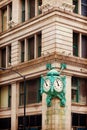 Marshall Field`s clock on State Street in Chicago, USA Royalty Free Stock Photo