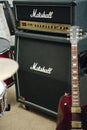 Marshall JCM 2000 DSL and Gibson Les Paul Royalty Free Stock Photo