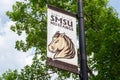 Campus Flag and Banner at Southwest Minnesota State University Royalty Free Stock Photo