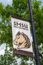 Campus Flag and Banner at Southwest Minnesota State University Royalty Free Stock Photo