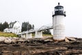 Marshall Point Lighthouse looking toward land Royalty Free Stock Photo