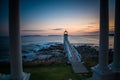 Marshall point lighthouse sunset Royalty Free Stock Photo