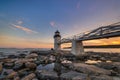 Marshall Point Lighthouse Reflections at low tide Royalty Free Stock Photo