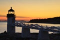 Marshall Point Lighthouse at Sunset Royalty Free Stock Photo