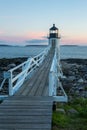 Marshall Point Lighthouse at sunset, Maine, USA Royalty Free Stock Photo