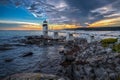 Marshall Point Lighthouse Sunset Royalty Free Stock Photo