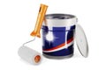 Marshallese flag on the paint can, 3D rendering