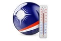 Marshallese flag with thermometer. 3D rendering
