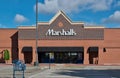 Marshalls business storefront exterior and parking lot in Houston, TX.
