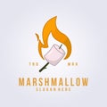 marshmallow barbeque logo vector illustration design icon symbol