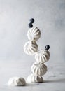 Marshmallow with blueberries balance