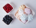 Marshmallow blueberry and pomegranate Royalty Free Stock Photo