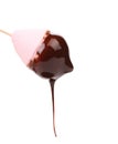 Marshmallow in chocolate syrop Royalty Free Stock Photo