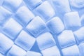 Marshmallow close-up, classic blue color background