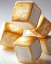 Close-up of caramelized marshmallows with crispy texture Royalty Free Stock Photo