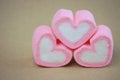 Marshmallow in heart shape for love.