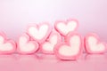 The marshmallow heart shape on pink background with love concep Royalty Free Stock Photo