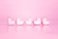 The marshmallow heart shape on pink background with love concep Royalty Free Stock Photo