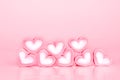 The marshmallow heart shape on pink background with love concept Royalty Free Stock Photo