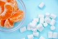 Marshmallow and mandarin Royalty Free Stock Photo
