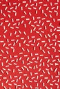 Marshmallow on a red background. Food pattern. Sweet pattern