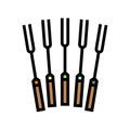 marshmallow roasting sticks color icon vector illustration Royalty Free Stock Photo