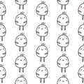 Marshmallow seamless pattern cute illustration black and white