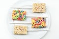 Marshmallow square bar or rice crispy treat Royalty Free Stock Photo