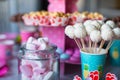 Marshmallow, sweet colored meringues, popcorn, Royalty Free Stock Photo