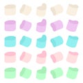 Marshmallow vector cartoon flat set