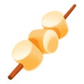 Marshmallow wood stick icon, cartoon style Royalty Free Stock Photo