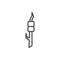 Marshmallow on wooden stick line icon Royalty Free Stock Photo