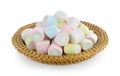 Marshmallows candy on white background Royalty Free Stock Photo